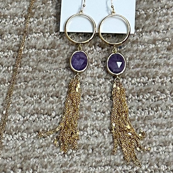 Kate Spade new york 'Cascade' Fringe Pendant Necklace and linear drop earrings - Picture 3 of 7